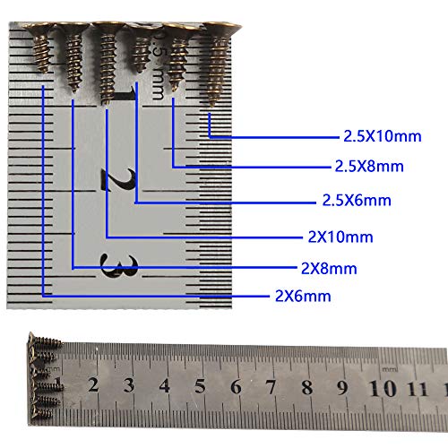 newlng 1200pcs Small Screws Phillips Flat Head Cross Self Tapping Tiny Screw Cabinet Electronic Accessories Screw Multifunctional DIY Micro Woodworking Screws Set Bronze - Image 3