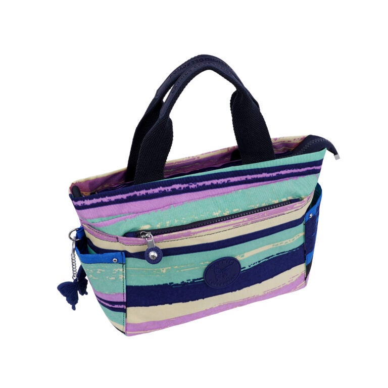 CAPRICE COLLECTION Unisex Small Shoulder Bag – Multi Color Stripes, Water-Resistant Nylon, 9.5L Capacity - Image 5