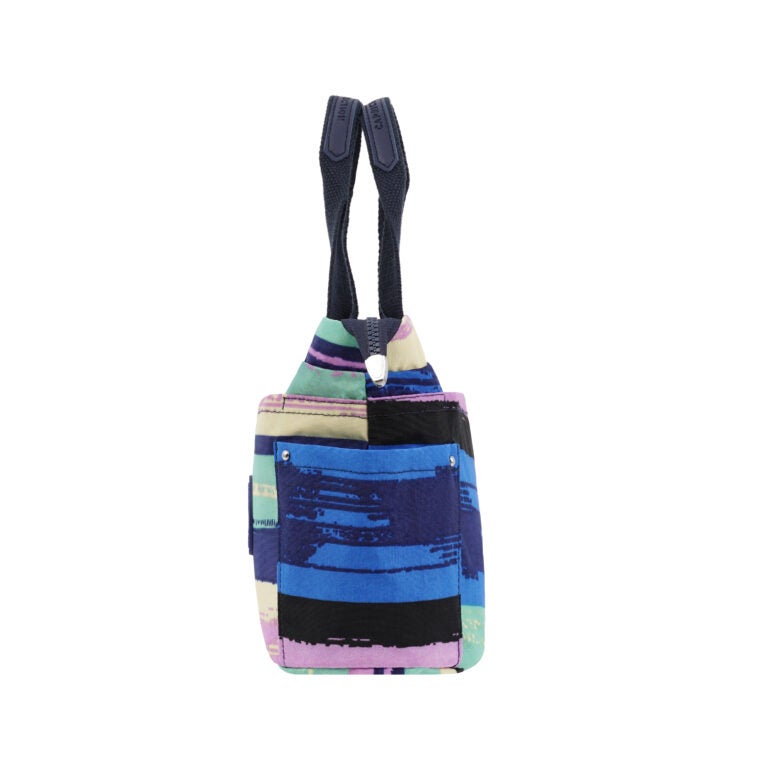CAPRICE COLLECTION Unisex Small Shoulder Bag – Multi Color Stripes, Water-Resistant Nylon, 9.5L Capacity - Image 3