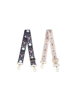 Generic 2pc Embroidered Wide Shoulder Strap, Adjustable Replacement Handbag Shoulder Strap, Portable Multi-functional Shoulder Strap  - Image 1