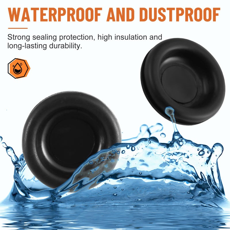 Yejesiy 210PCS Rubber Grommet kit, Premium 7 Sizes Rubber Grommets for Wiring, Automotive, Home Improvement, Closed Wire Grommet for Wire Electrical Appliance Plumbing - Image 2