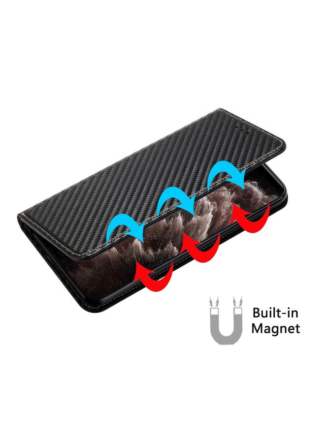 S-TOP Case For iPhone 14 Carbon Fiber Texture Magnetic Flip Leather Phone Case - Image 4