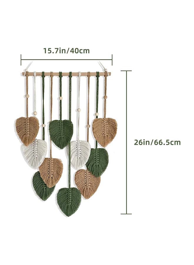 انتيكيانو ريشة مكرمية للتعليق على الحائط بتصميم اوراق شجر بوهو مصنوع يدويا 42cm*55cm - Image 3
