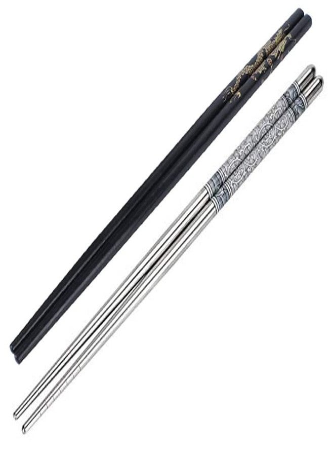 ikis - Wooden Black & Steel Chopsticks - - Image 1