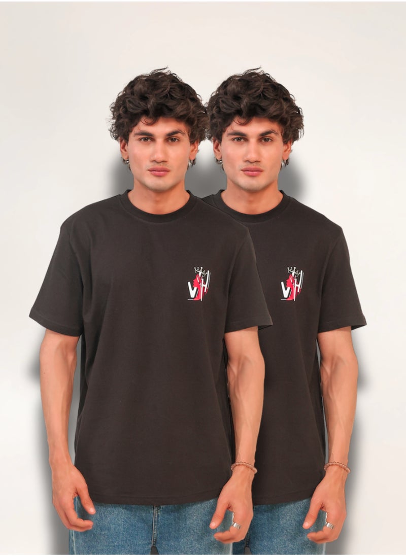 Vasl Hub - Stylish Black Graphic T-Shirt for Men – Your Highness | Vasl Hub - Image 1