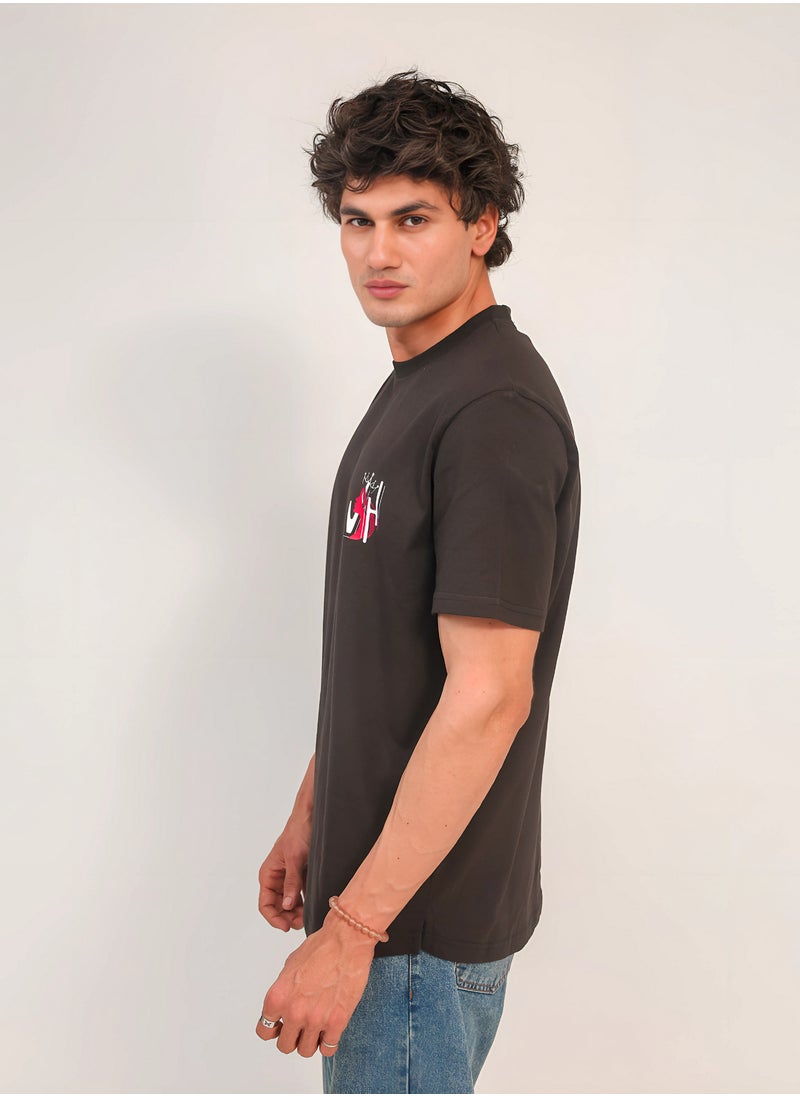 Vasl Hub - Stylish Black Graphic T-Shirt for Men – Your Highness | Vasl Hub - Image 1