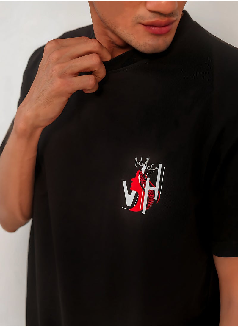 Vasl Hub - Stylish Black Graphic T-Shirt for Men – Your Highness | Vasl Hub - Image 1