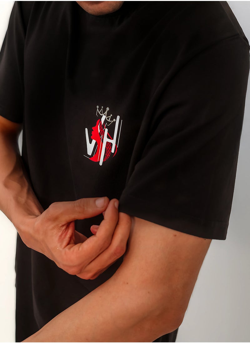 Vasl Hub - Stylish Black Graphic T-Shirt for Men – Your Highness | Vasl Hub - Image 1