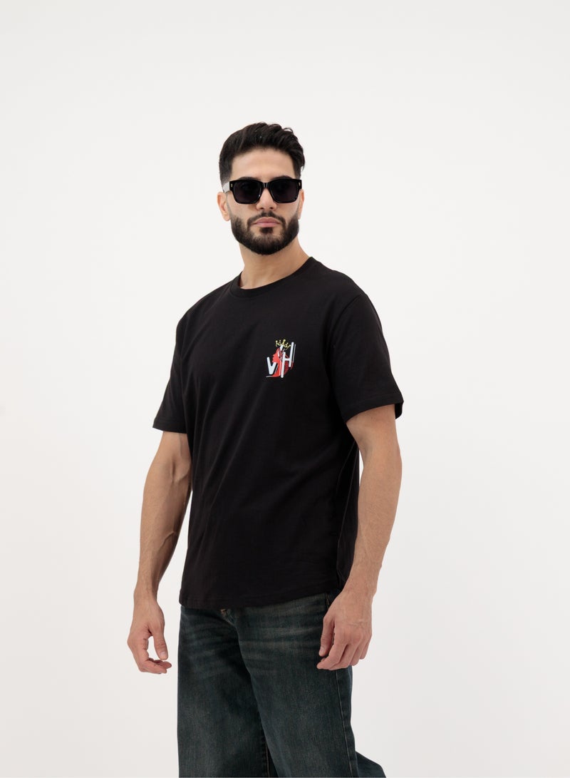 Vasl Hub Men’s Black Graphic Round Neck T-Shirt – Pack of 2 - Image 3