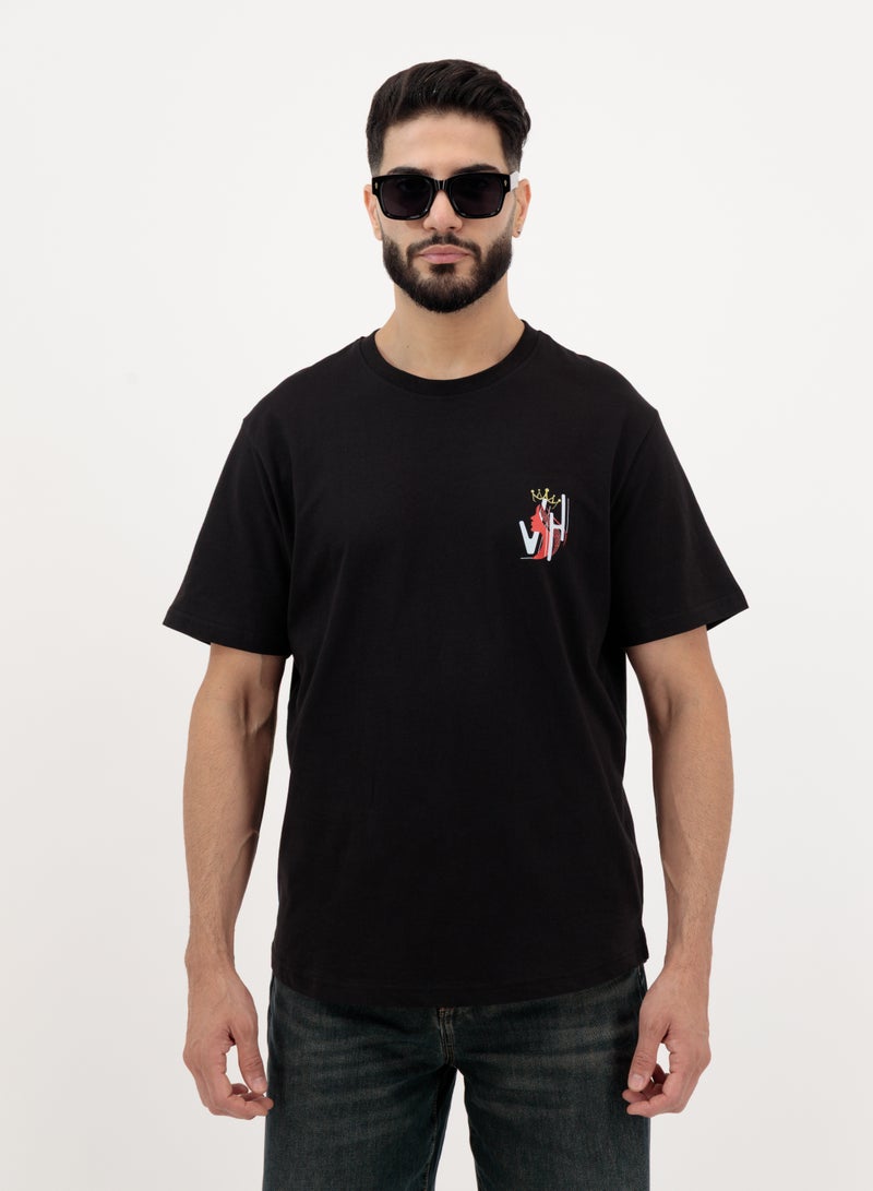 Vasl Hub Men’s Black Graphic Round Neck T-Shirt – Pack of 2 - Image 2