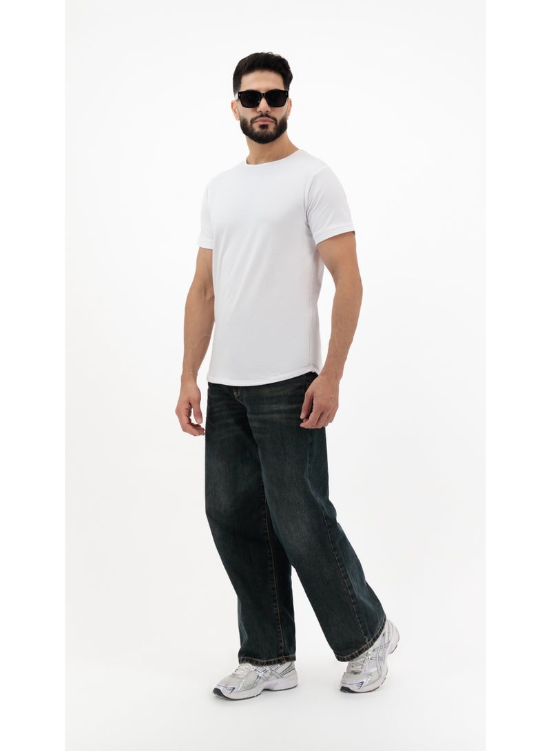 Vasl Hub VaslHub Plain T-Shirts for Men – Cotton Crew Neck Regular Fit – Pack of 2 – Black and White - Image 4