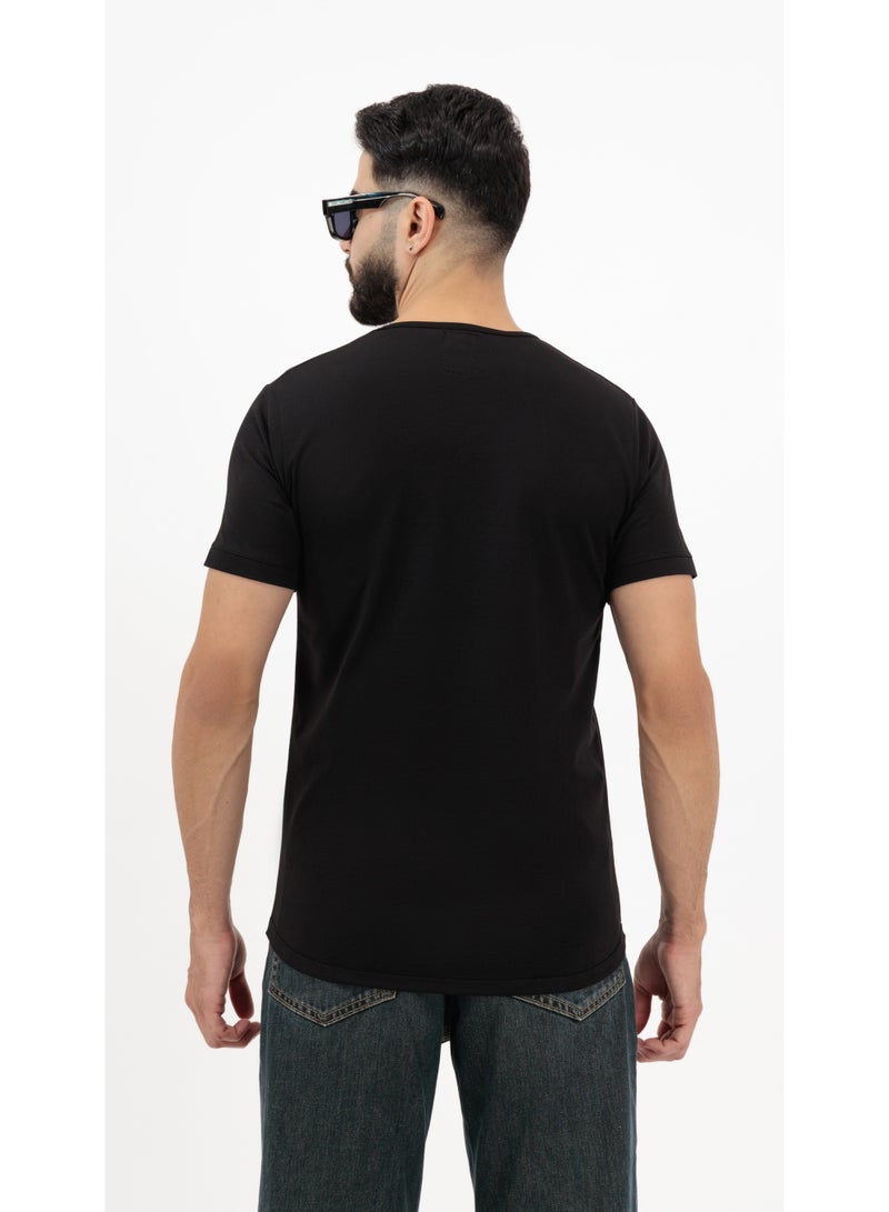 Vasl Hub VaslHub Plain T-Shirts for Men – Cotton Crew Neck Regular Fit – Pack of 2 – Black and White - Image 2