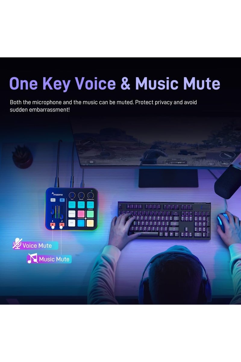 MAONO Caster G1 NEO Audio Mixer/Interface for Game Streamers – USB Plug & Play Sound Card with Voice Effects & Noise Reduction - Image 5