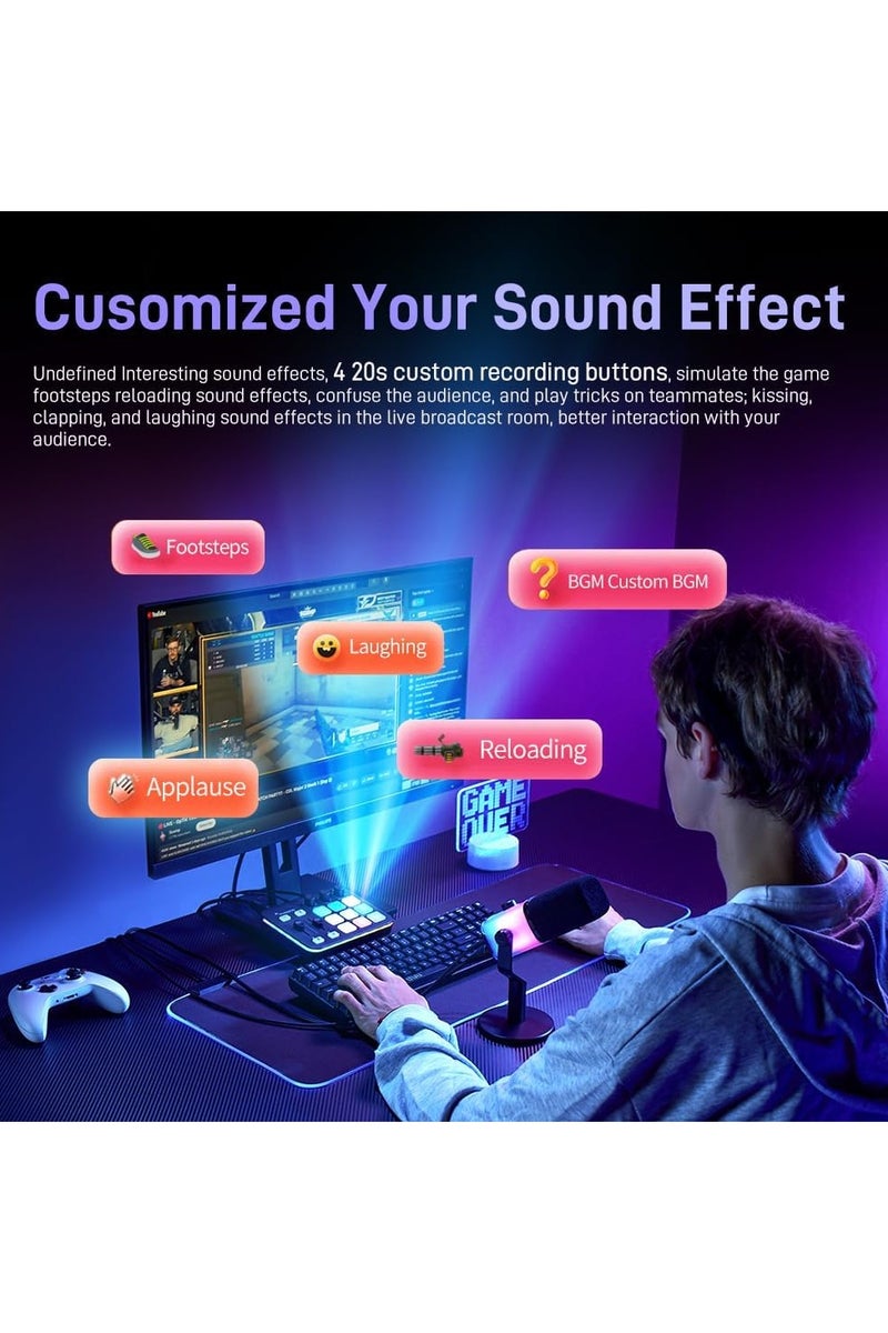 MAONO Caster G1 NEO Audio Mixer/Interface for Game Streamers – USB Plug & Play Sound Card with Voice Effects & Noise Reduction - Image 4