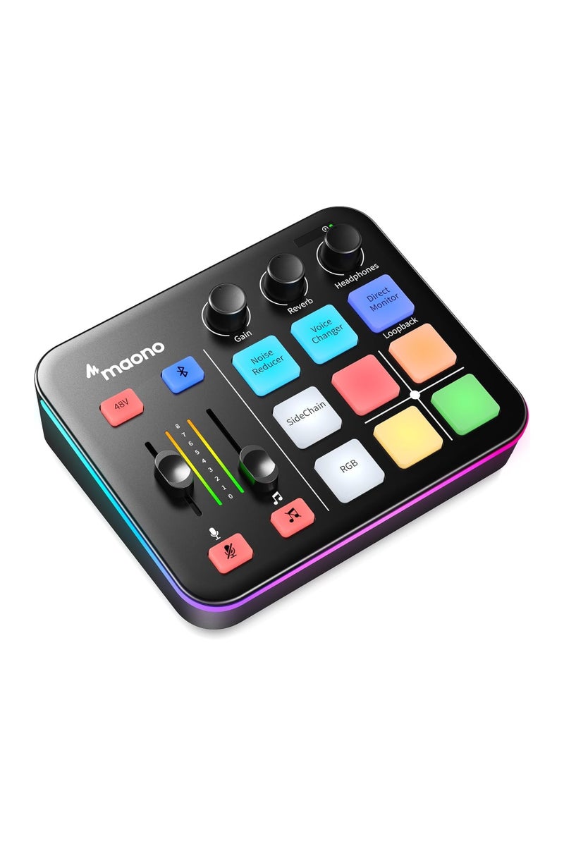 MAONO Caster G1 NEO Audio Mixer/Interface for Game Streamers – USB Plug & Play Sound Card with Voice Effects & Noise Reduction - Image 1