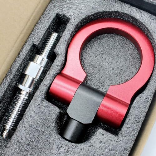 AAKICHI Universal Car Front Tow Hook Screw-on Heavy Aluminum 16mm Tow Hook Front Rear Racing Style for Car's & SUV's (Red) - Image 3