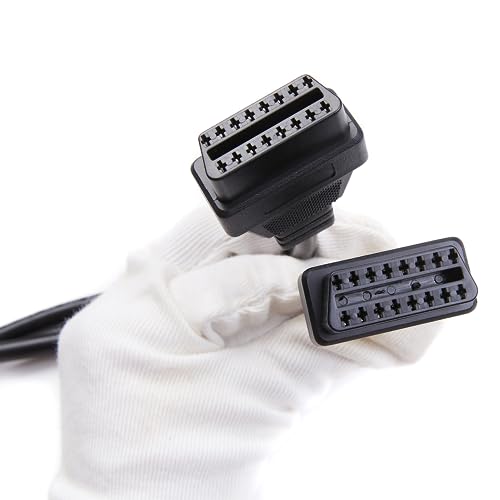 bbfly Right Angle OBD2 Splitter Y Cable, bbfly-B20 OBDII 1 Male Splitter to 2 Female Extension Cable 1FT 30CM (1PACK) - Image 3