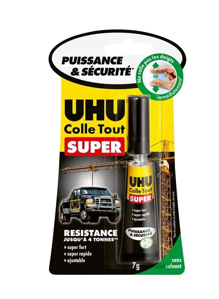 Uhu All Purpose Super Strong And Safe, Fast Glue Without Solvents Your Fingers Immediately 7G Tube Transparent - Image 1