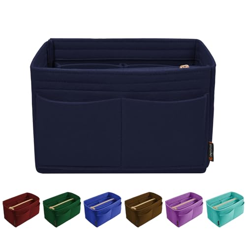 OMYSTYLE Navy X-Large Organizer Insert, Felt Tote Bag Organizer Insert with 5 Sizes, Handbag Dividers for Inside Purse, Compatible with Longchamp, Neverful, Speedy and More - Image 1