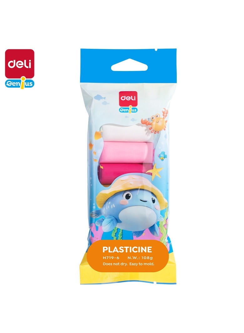 Deli دلي EH719-6 بلاستيسين 6 ألوان N.W.108غ - مثالي للعب الإبداعي للأطفال - Image 1