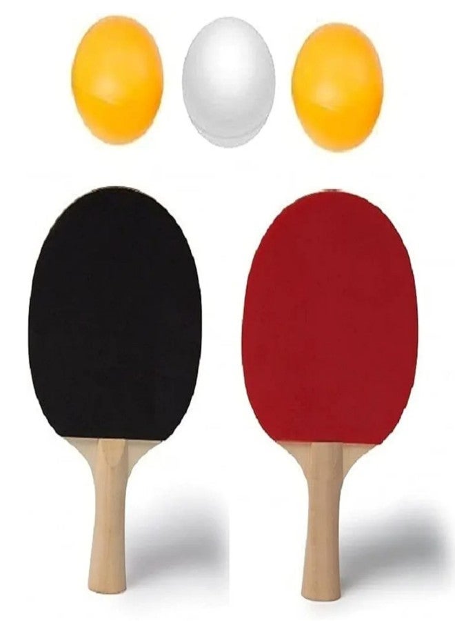 Manos Table Tennis Set with 2 Paddles and 3 Balls, Professional Ping Pong Kit, Black and Red Rackets, Orange and White Balls Indoor Game - Image 3