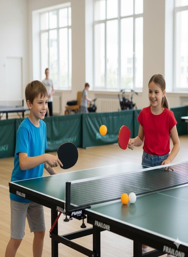 Manos Table Tennis Set with 2 Paddles and 3 Balls, Professional Ping Pong Kit, Black and Red Rackets, Orange and White Balls Indoor Game - Image 4
