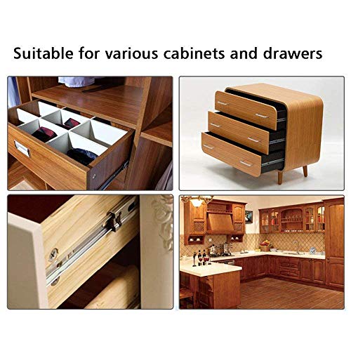 URBEST Drawer Slides, URBEST 8 Inch Full Extension 3 Section Ball Bearing Side Mounted Drawer Slider for Cabinet Kitchen (8-Inch) - Image 5