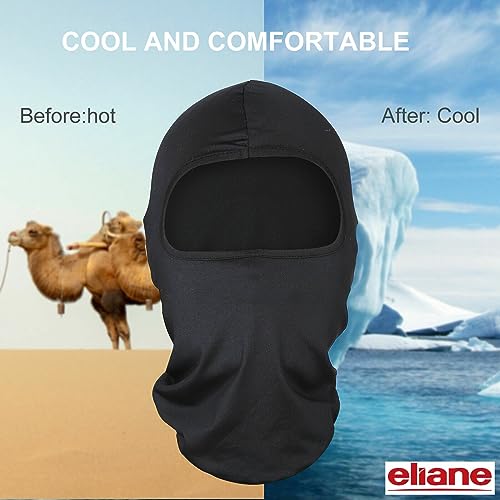 Eliane Unisex Balaclava Full Face Mask Summer Bike Rider Ninja Neck & Head Bandana Scarf Mesh Air Filter Sweat Absorbing Anti Pollution UV Rays Sun Dust Wind (Black) - Image 4