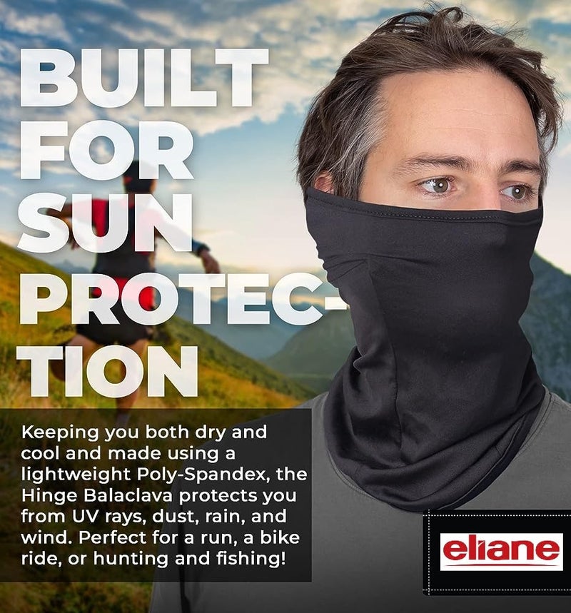 Eliane Unisex Balaclava Full Face Mask Summer Bike Rider Ninja Neck & Head Bandana Scarf Mesh Air Filter Sweat Absorbing Anti Pollution UV Rays Sun Dust Wind (Black) - Image 2