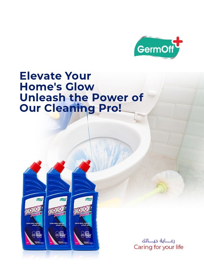GermOff - GermOff XXX Power Toilet Bowl Cleaner 750ml x 3 - Image 1