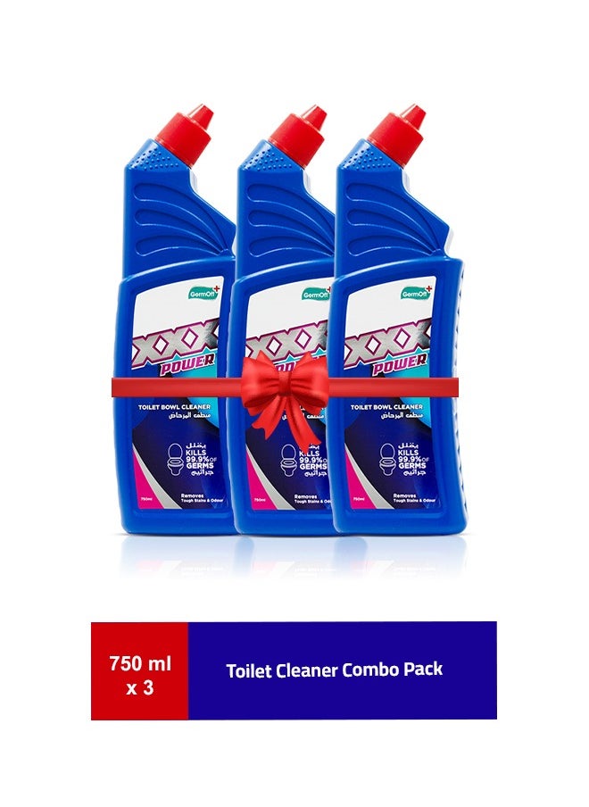 GermOff - GermOff XXX Power Toilet Bowl Cleaner 750ml x 3 - Image 1