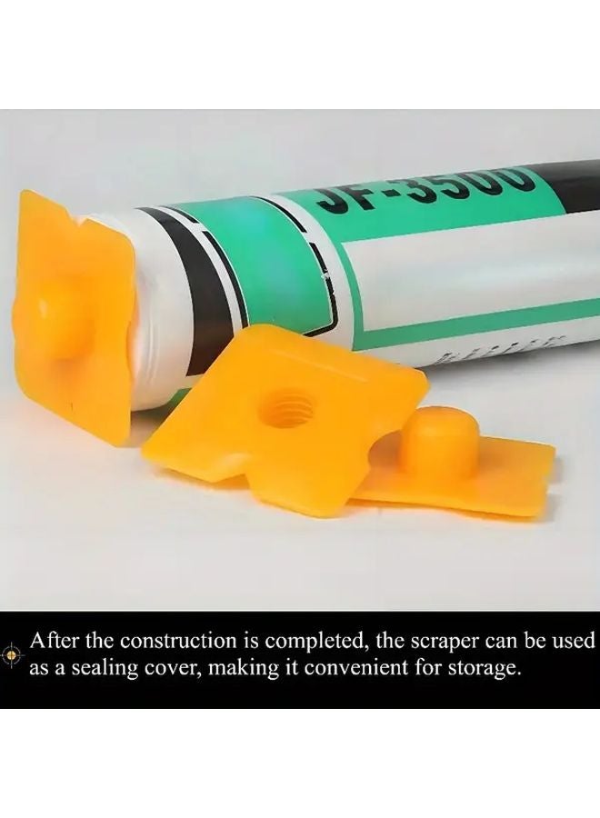 Orange Silicone Sealant Caps 2pcs Multifunctional Adhesive Storage Cap For Tubes - Image 4