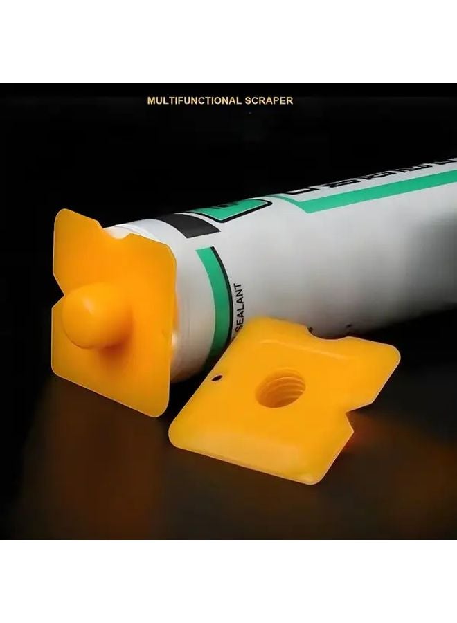 Orange Silicone Sealant Caps 2pcs Multifunctional Adhesive Storage Cap For Tubes - Image 1