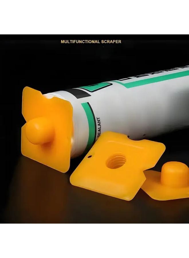 Orange Silicone Sealant Caps 2pcs Multifunctional Adhesive Storage Cap For Tubes - Image 2