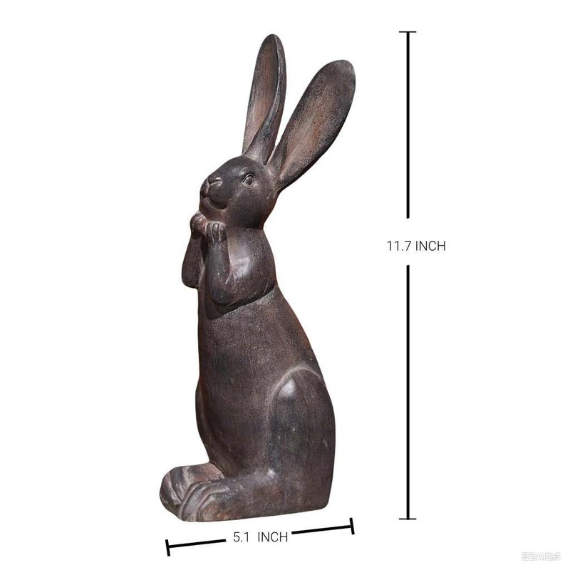 DiliComing Bunny Decor Resin Animals Statue - Garden Decorations Garden Decor for Outside Cute Cheeky Bunny Figurine Statues for Home Decor Outdoor Decor for Porch 5 Ã— 4 Ã— 11 Inch - Image 2