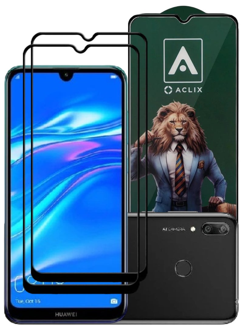 ACLIX 2 Pieces Antistatic ESD Dustproof Premium Quality High Definition Tempered Glass Screen Protector Designed For Huawei Y7 (2019) - Image 1