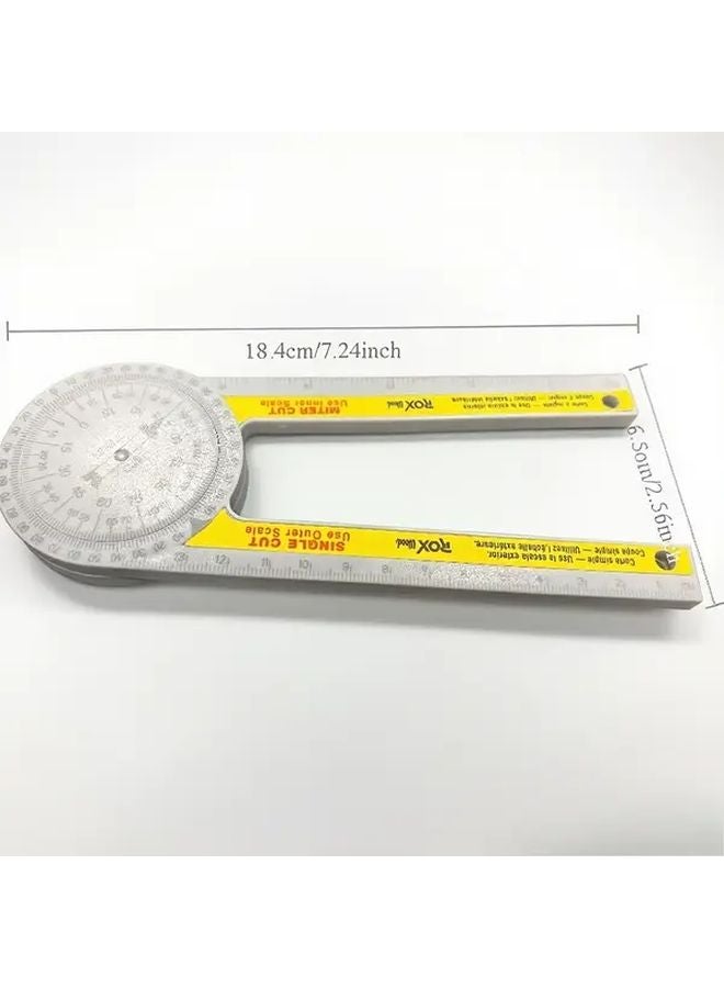 360 Degree Precision Angle Gauge with Yellow Protective Cover Heavy Duty Construction - Image 1