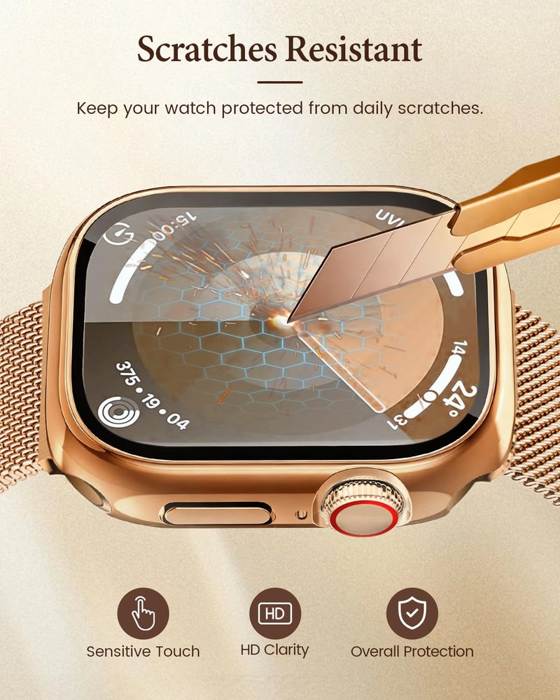 BandSmith Waterproof Stainless Steel Milanese Band with Case Compatible for Apple Watch (Rose Gold, 40mm-Series 6 5 4 SE) - Image 4