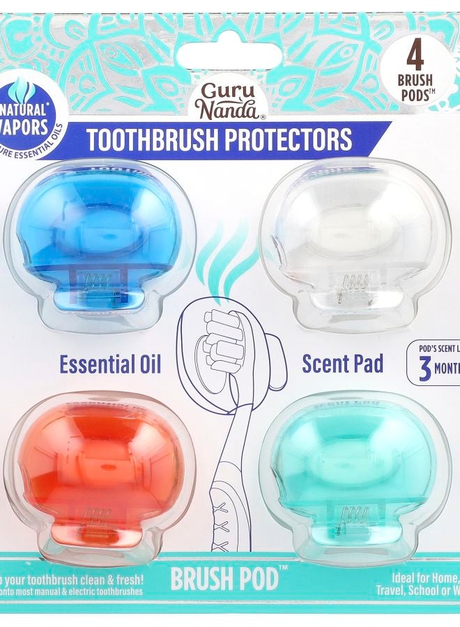 GuruNanda Toothbrush Protectors 4 Brush Pods