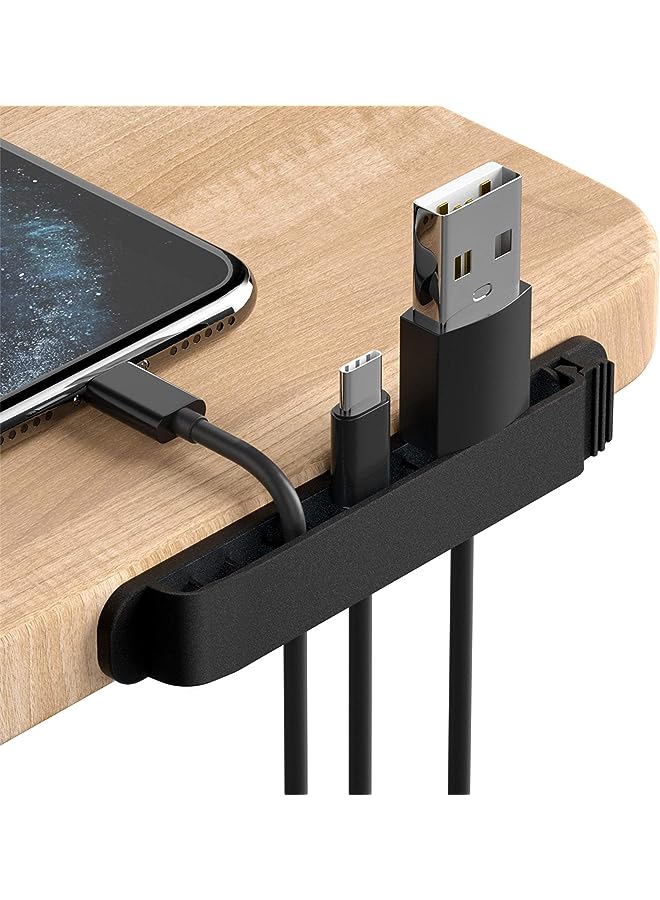 KASTWAVE Cable Clips, 3 Pack Cord Organizer Charger Cable Management for Organizing Home Office Desk Phone Car Cable Wire, Self Adhesive Cord Holders (Black) - Image 1