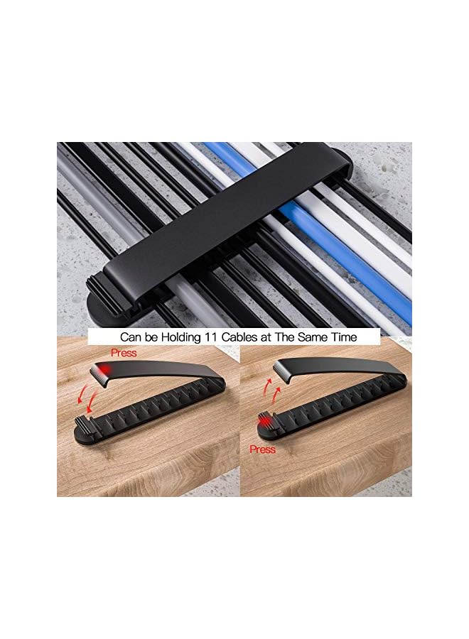 KASTWAVE Cable Clips, 3 Pack Cord Organizer Charger Cable Management for Organizing Home Office Desk Phone Car Cable Wire, Self Adhesive Cord Holders (Black) - Image 3