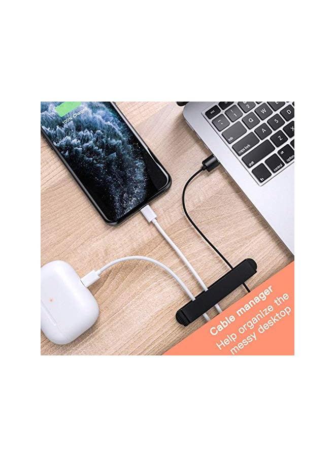 KASTWAVE Cable Clips, 3 Pack Cord Organizer Charger Cable Management for Organizing Home Office Desk Phone Car Cable Wire, Self Adhesive Cord Holders (Black) - Image 5