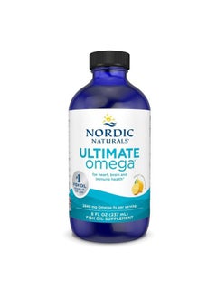 Evlution Ultimate Omega Liquid, Lemon Flavor - 8 oz - 2840 mg Omega-3 - High-Potency Omega-3 Fish Oil Supplement with EPA & DHA - Promotes Brain & Heart Health - Non-GMO - 48 Servings  - Image 1