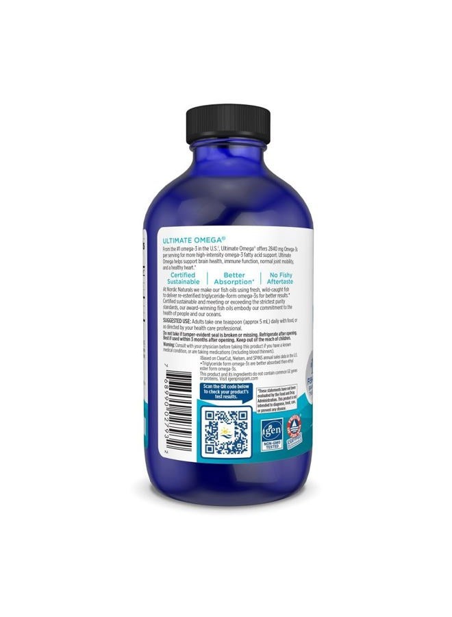 Evlution Ultimate Omega Liquid, Lemon Flavor - 8 oz - 2840 mg Omega-3 - High-Potency Omega-3 Fish Oil Supplement with EPA & DHA - Promotes Brain & Heart Health - Non-GMO - 48 Servings - Image 3