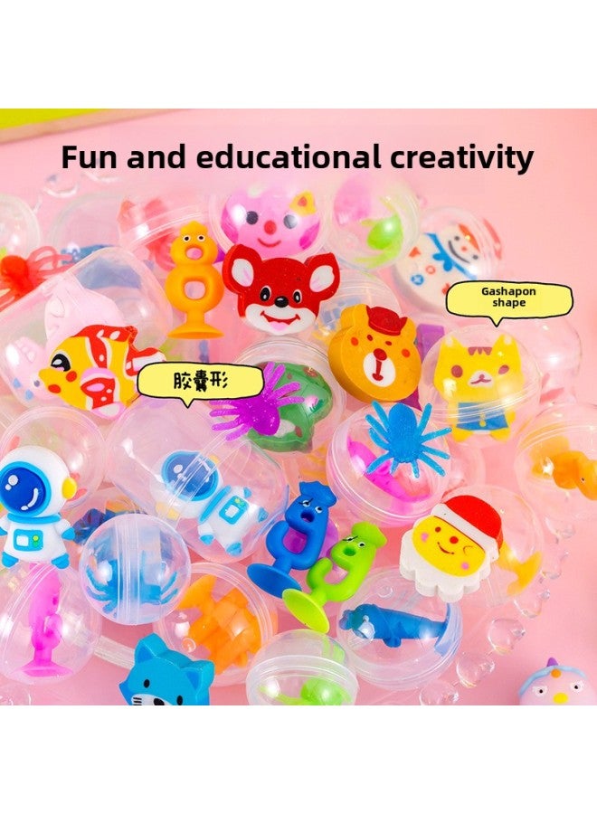 Twisted Egg Stationery Blind Box Cartoon 2 Yuan Twisted Egg Game Machine Doll Funny Twisted Egg Surprise Gift Ball Gift 32m-Color:. Transparent Twisted Egg Pen Cap - Image 5