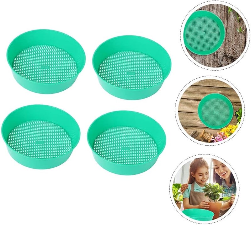 VICASKY 4 Pcs Plastic Soil Sifting Pan Fine Mesh Lightweight for Gardening Potting - Image 5