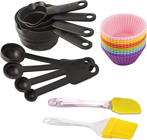 WAY BEYOND 3 in 1 Bakeware Combo Set Measuring Tool Spatula Brush and Silicon MuffinCakeCup Cake Moulds
