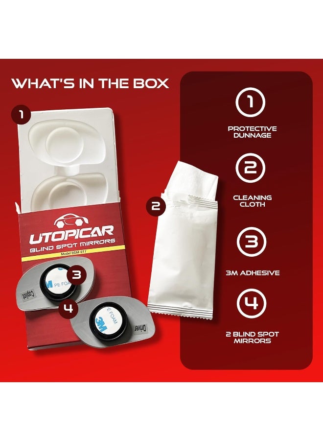 Utopicar Blind Spot Mirrors - Unique Design Car Door Mirrors/Mirror for Blind Side - Image 5