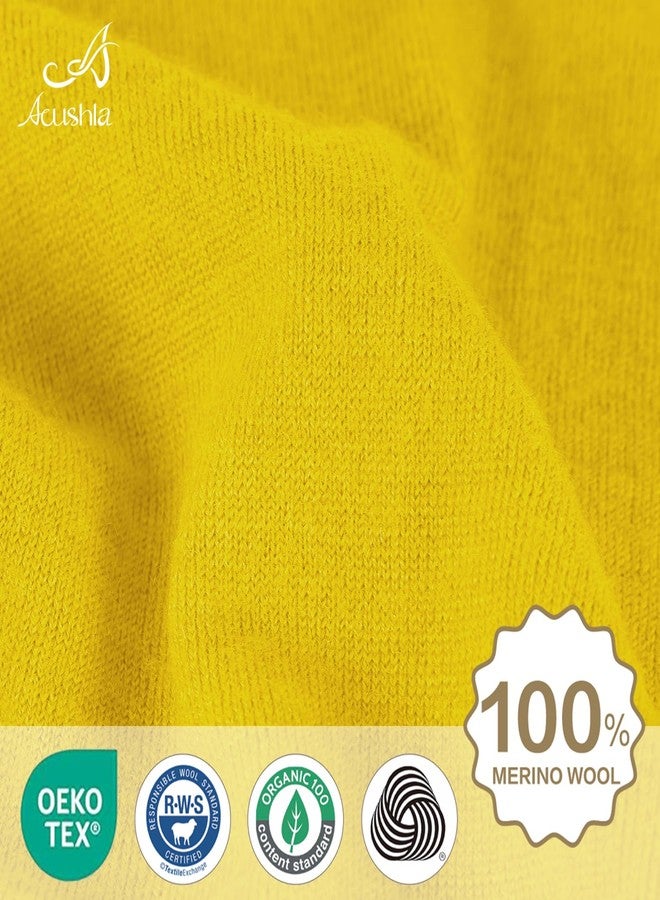 ACUSHLA 100% Merino Wool Neck Gaiter Ski Face Mask Scarf Neck Warmer for Men & Women All Weather, Bright Yellow 214, One size - Image 4