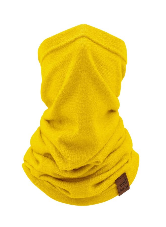 ACUSHLA 100% Merino Wool Neck Gaiter Ski Face Mask Scarf Neck Warmer for Men & Women All Weather, Bright Yellow 214, One size - Image 1